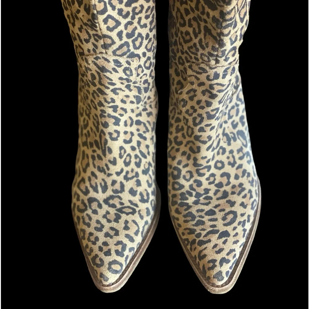 Gianni Bini Leopard-Print Over-the-Knee Western Boots